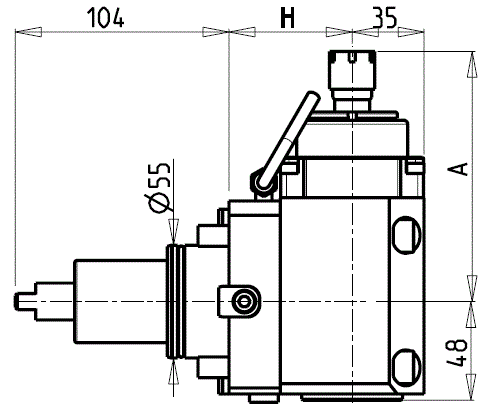 DOOSAN - BMT55 - Angetriebenen Werkzeughalter axial beschleunigt 1:5,625
