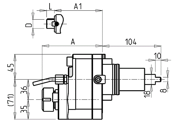 DOOSAN - BMT55 - Angetriebenen Werkzeughalter radial hinausgeschoben   
