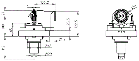 DOOSAN - BMT65 - Angetriebenen Werkzeughalter axial für Schrauben ohne ende                                                                                 
